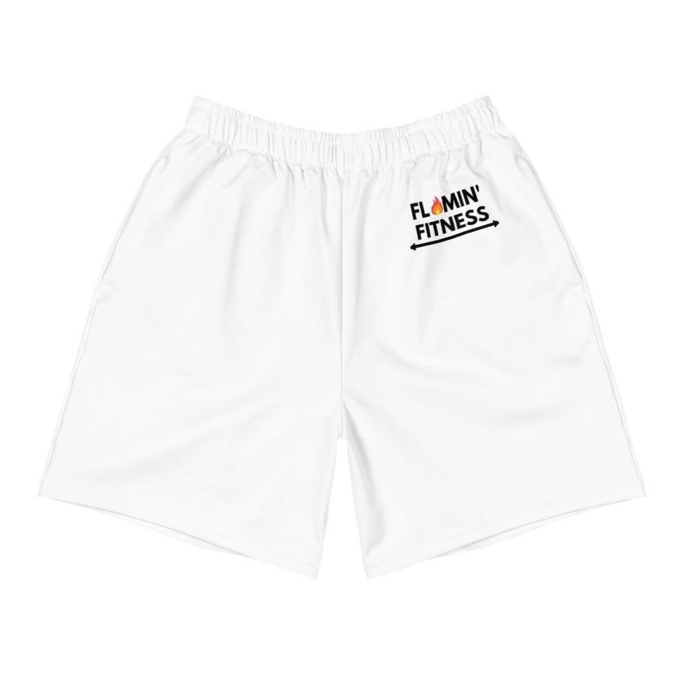 Men's White Sports Shorts Men's Gym Bottoms — Flamin' Fitness