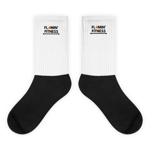White/Black Sports Socks - Flamin' Fitness